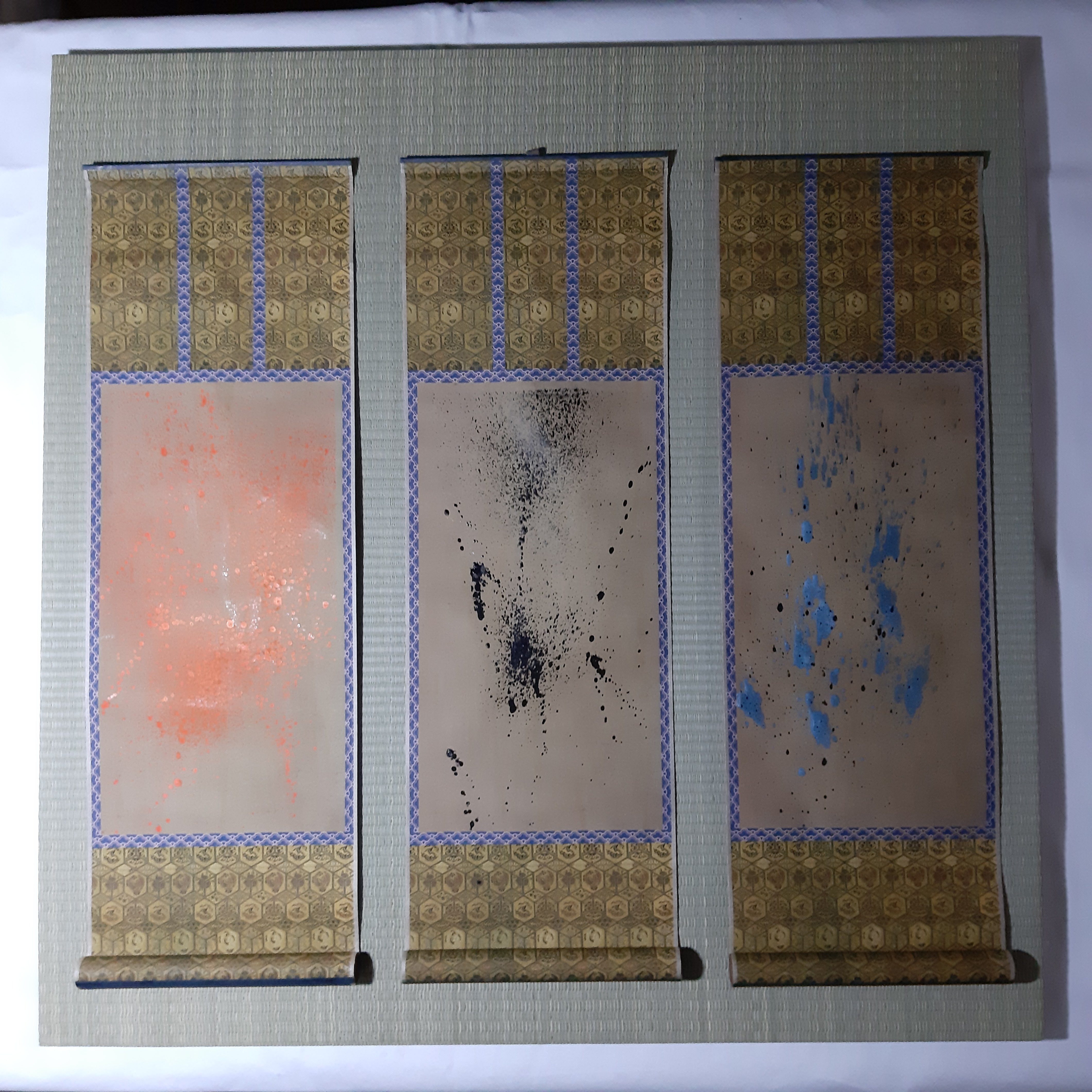 墨象原画 IMA COCO.#005 掛軸3と畳パネル (850×850mm) *畳パネル付
