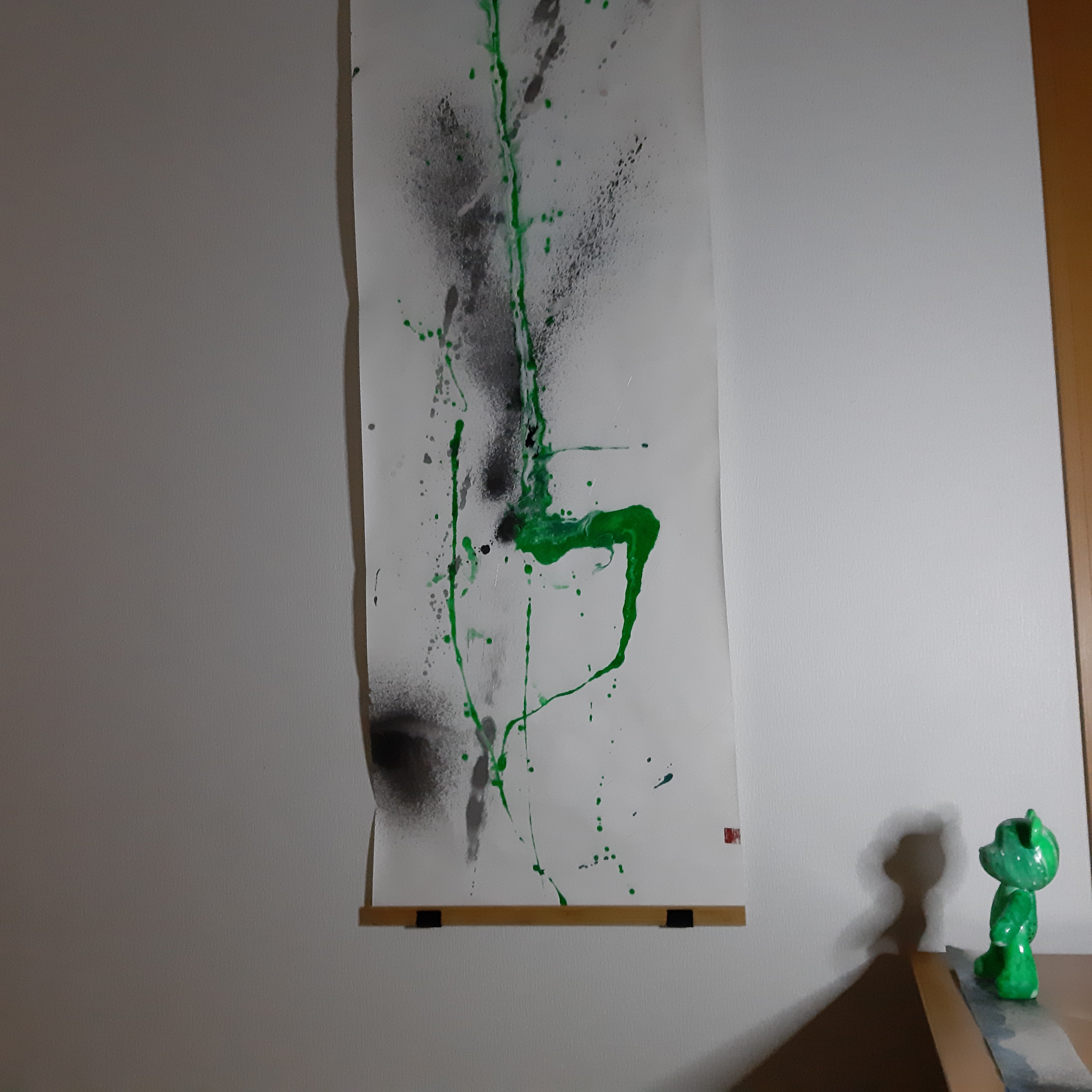 墨象原画 「創流融景(そうりゅうゆうけい)」 (600×1,800 mm) ※展示場所:ミーティングスペースAP/APイノゲート大阪 #005AP