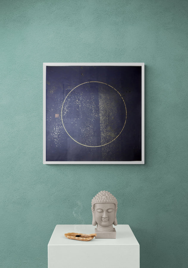 ART WORKS ,Universe_No001 (AZURE/GOLD)(26.77 in X 26.77 in)