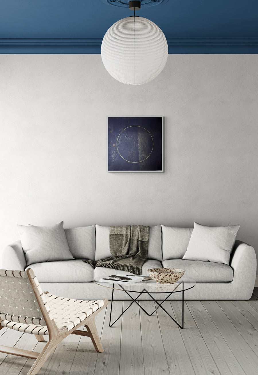 ART WORKS ,Universe_No001 (AZURE/GOLD)(26.77 in X 26.77 in)