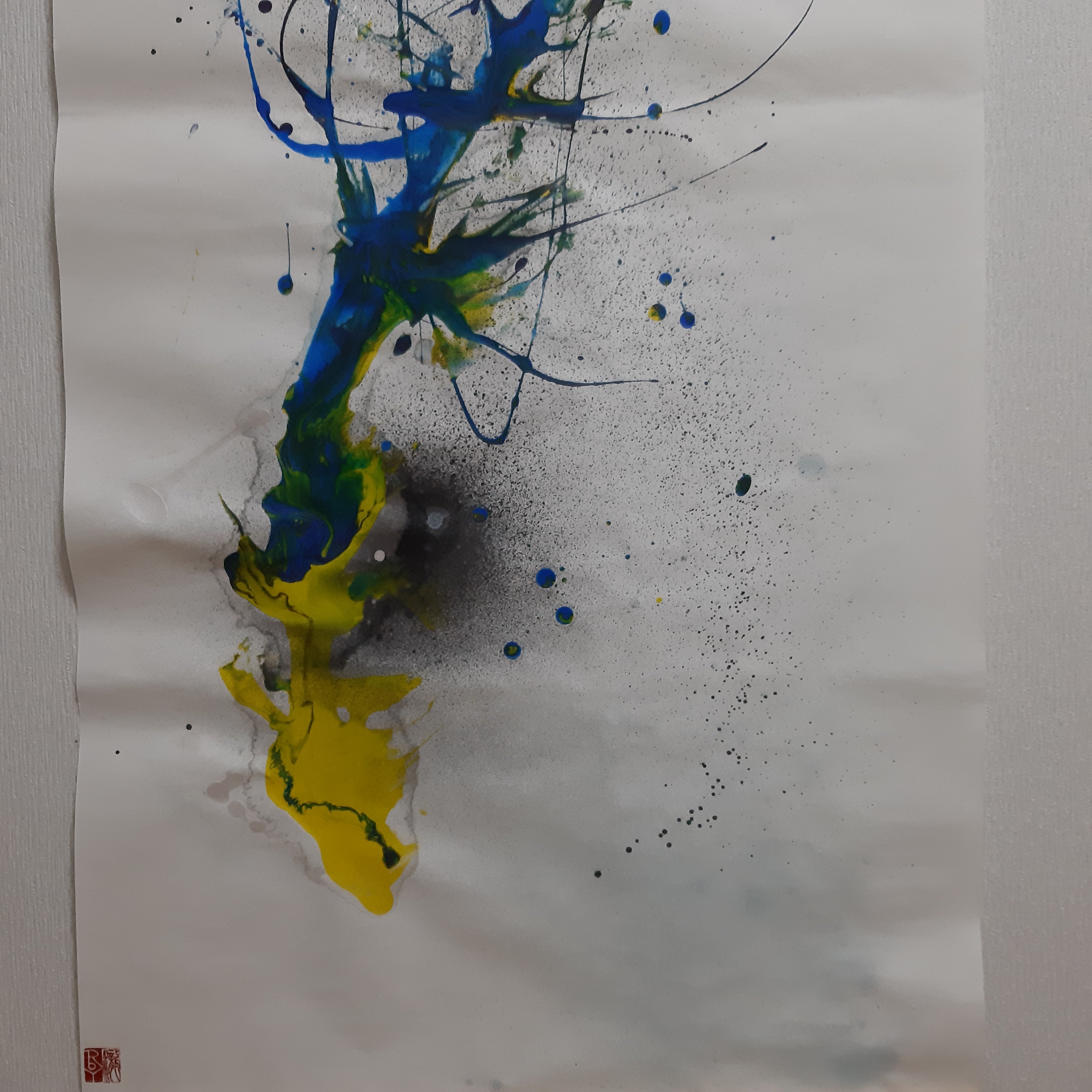 墨象原画 「光舞交響（こうぶこうきょう）」 (600×1,800 mm)　 ※展示場所：ミーティングスペースAP/AP大阪駅前 #002AP