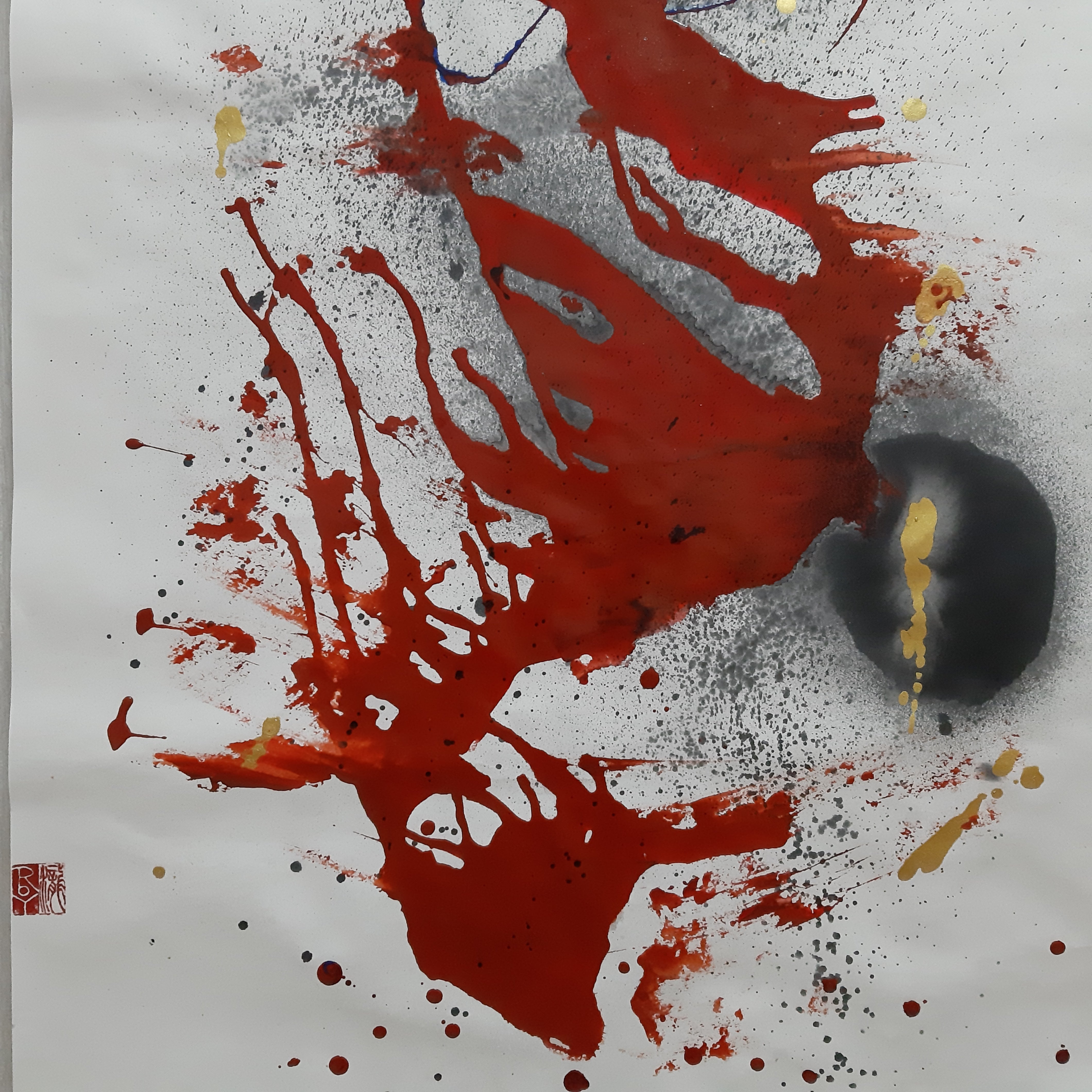 墨象原画 「創意交流（そういこうりゅう）」 (600×1,800 mm)　 ※展示場所：ミーティングスペースAP/AP大阪茶屋町 #002AP